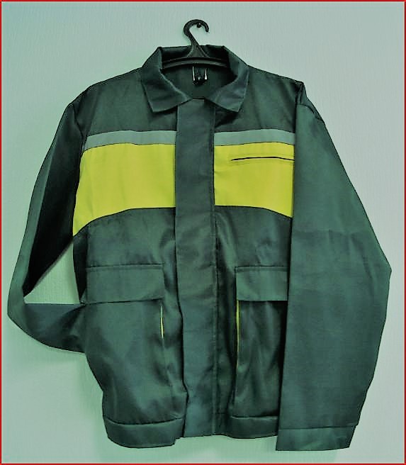 Костюм рабочий мужской Фермер, куртка+полукомбинезон, ткань Балтекс 215 г/кв.м, цвет зеленый с желтой отделкой.