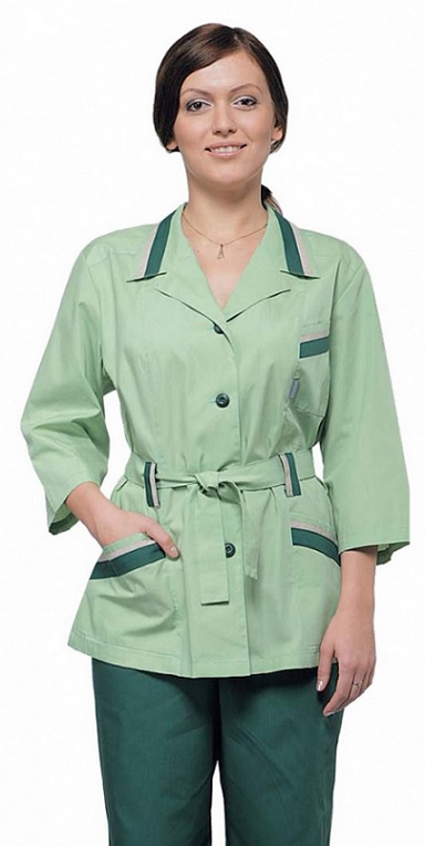 Костюм Капель, женский, куртка+брюки, ткань ТИСИ 120 г/м2, цвет салатовый с темно-зеленым. 